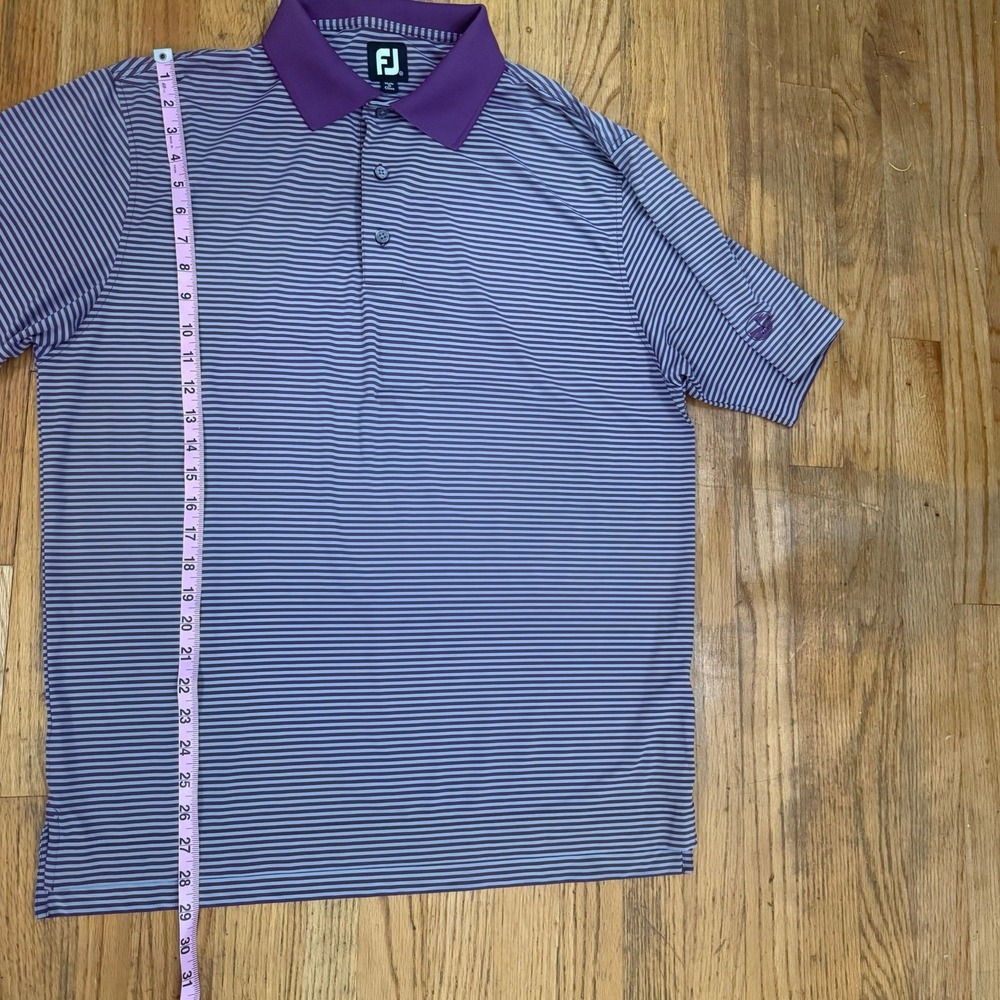 FootJoy FJ Iverness Club ProDry Golf Polo Shirt Purple Striped M Athleisure - Picture 6 of 11